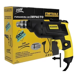 Furadeira De 600W Impacto 10mm 220v Ou 127v Com Cabo Emborrachado Com Chave De Mandril Startools