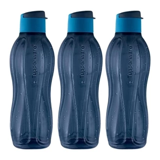 Kit com 3 Garrafas de Água Tupperware Eco Tupper Azul 1L em Oferta na Shopee