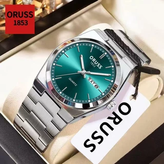 ORUSS Marca Original Masculino Aço Inoxidável Calendário Duplo Luminoso À Prova D 'Água Relógio de Luxo Moda Versão Core