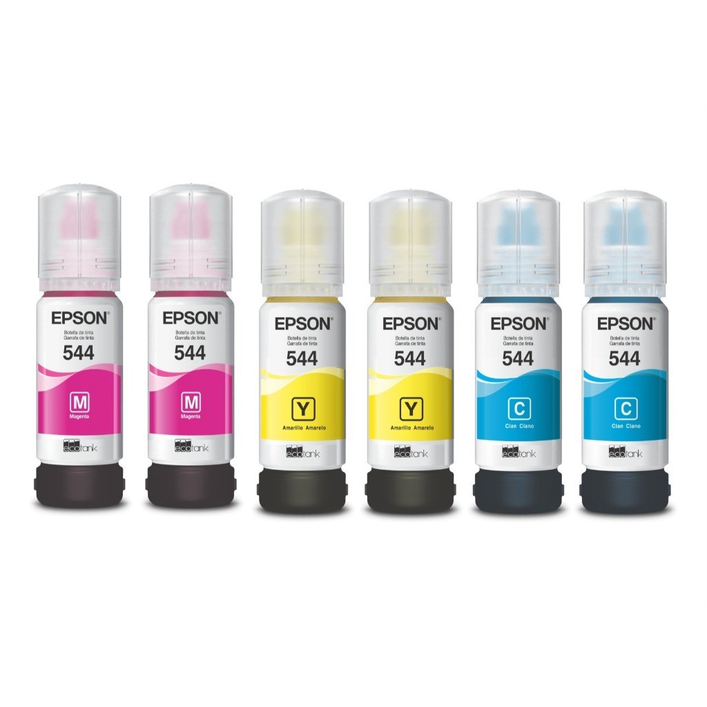 KIT 6 REFIL TINTA ORIGINAL EPSON T544 L3110 L3150 L3250 COLOR | Shopee ...