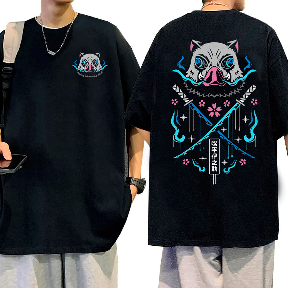 Camisetas Anime Demon Slayer Inosuke Varias Estampas Mangá Otaku 100% Algodão Tamanhos Plus Size Fio 30.1 Envio Rapido