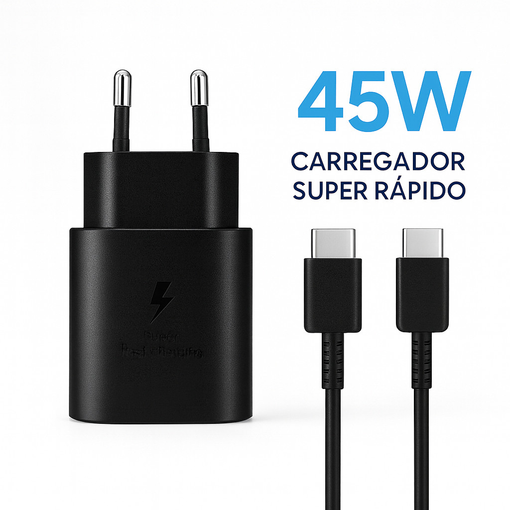 Carregador Samsung Original 45W Turbo Tipo C + Cabo USB-C ...