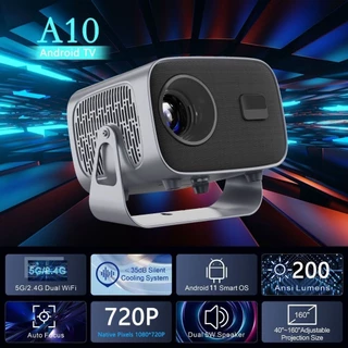 Projetor Masculino A10 Android TV 4K Dual Band WIFI 6.0 Bluetooth 5.0 Cinema Portátil Sala De Escritório em Oferta na Shopee