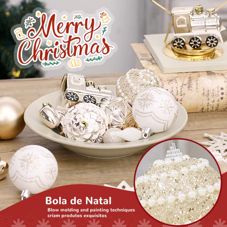 Kit 45 bolas de enfeites de natal decoração natalina árvore bolinhas pendentes