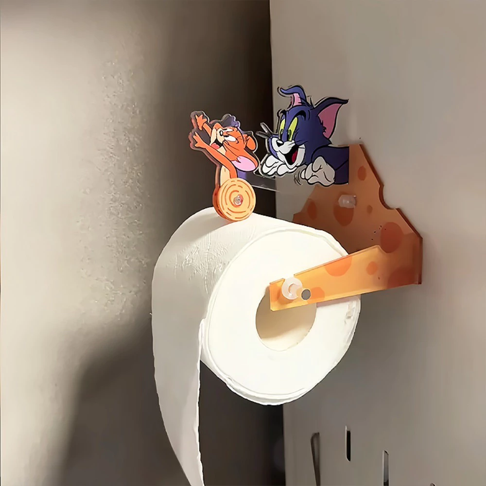 Desenho Animado Criativo Tom E Jerry Suporte De Tecido Decoração De Armazenamento De Papel Higiênico