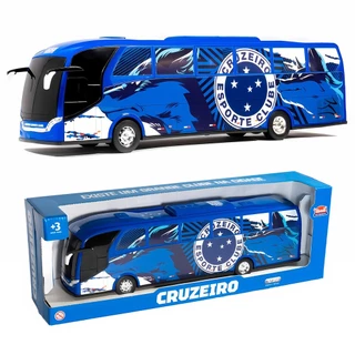 Busão Cruzeiro Esporte Clube Escala 1/30 Réplica Azul Celeste Licenciado Para Colecionar Oficial