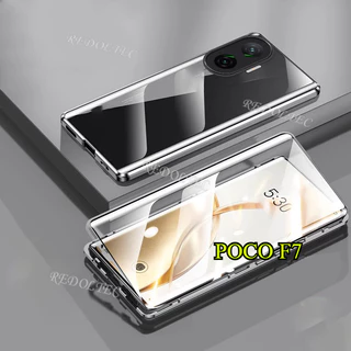Hot POCO F7 Nova Caixa 360 Proteção De Lente Completa Capa De Metal Magnético Xiaomi POCOF7 Dupla Face Frontal Traseira 