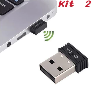 Kit 2 adaptador de rede sem fio receptor nano wi-fi usb sem fio para laptop em Oferta na Shopee