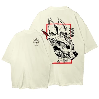 Camiseta Oversized Aki Fox Devil Chainsaw Man Anime Streetwear Camisa Unissex