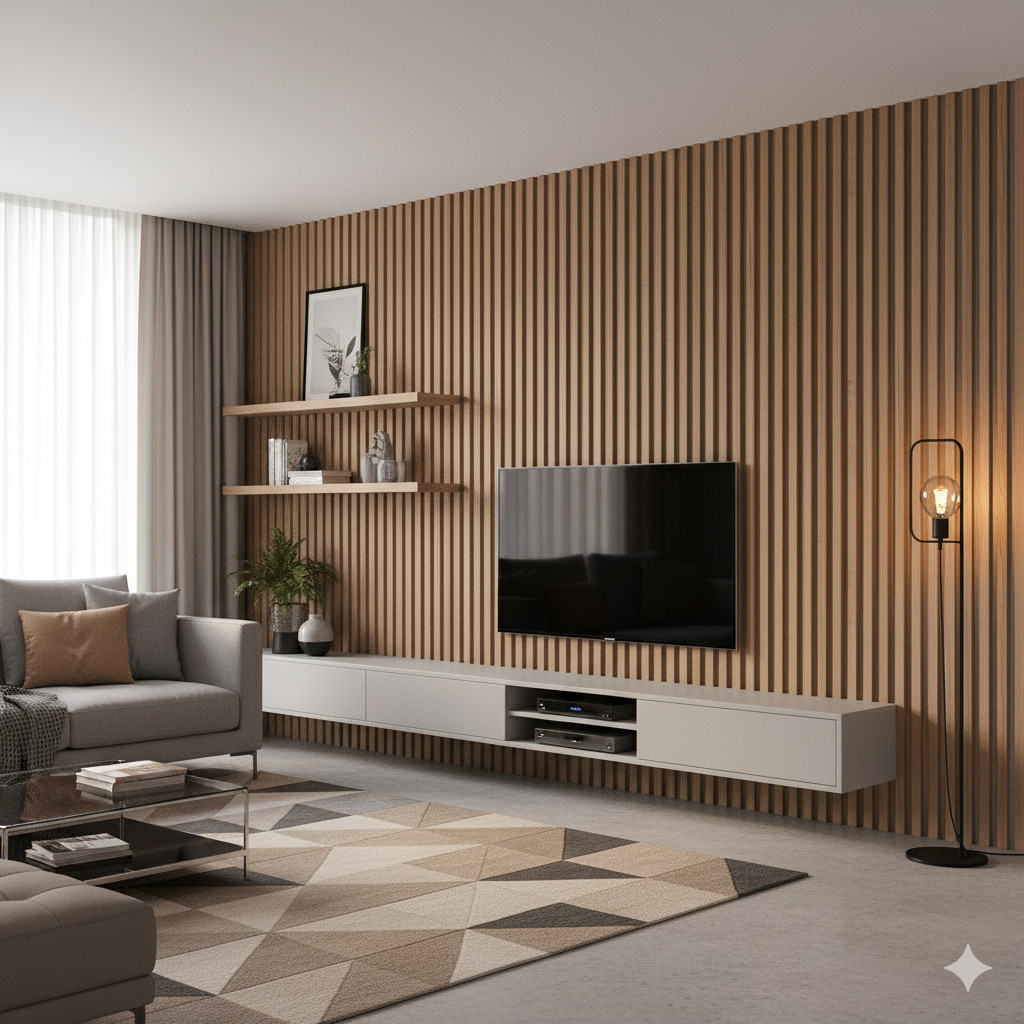 KIT 10 Painel Ripado Pvc Luxo Madeira Freijó Carvalho Lisboa Ripa 1M x ...