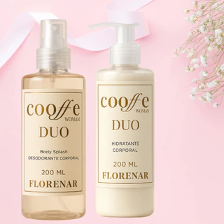 1 Kit feminino Body Splash Coffe Duo com gliter 200Ml + 1 Hidratante Corporal Coffee 200ML