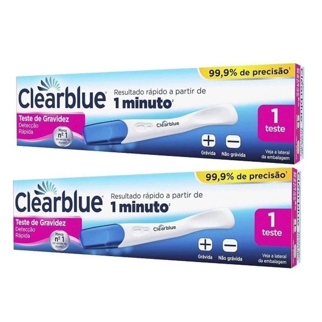 Kit 2 Testes De Gravidez Clearblue Plus Resultado Em 1 Minuto | Shopee ...