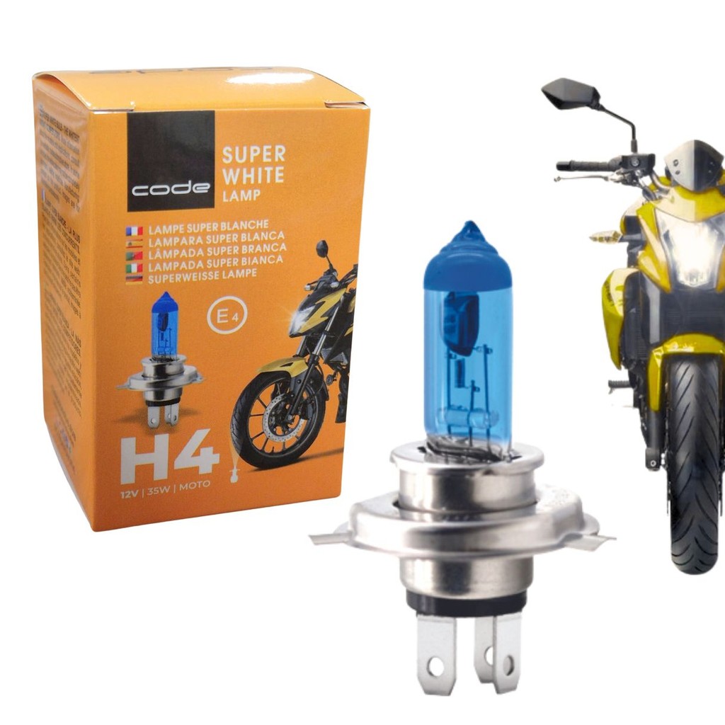 5521 LAMPADA SUPERBRANCA 12V CODE PARA MOTO H4 35W | Shopee Brasil