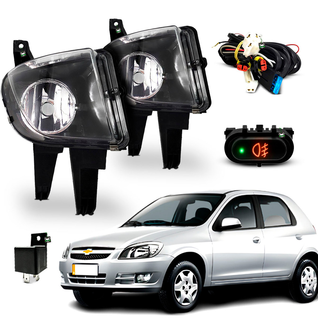 Kit Farol Auxiliar Milha Celta 2007 2008 2009 2010 2011 Botão Original ...