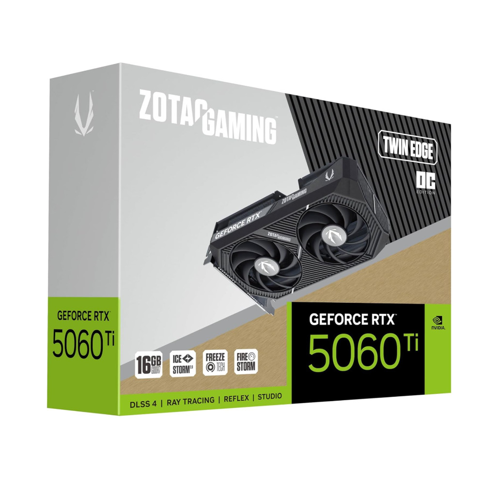 PLACA DE VIDEO GPU NV RTX5060TI 16GB TWIN EDGE OC GDDR7 128BITS ZOTAC ZT-B50620H-10M