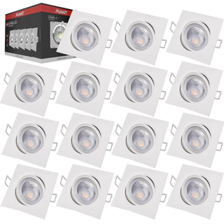 Kit 15 Luminaria Spot Quadrado Embutir 5W Luz Direcionavel Branco Frio 6500K 127v 220v Avant em Oferta na Shopee