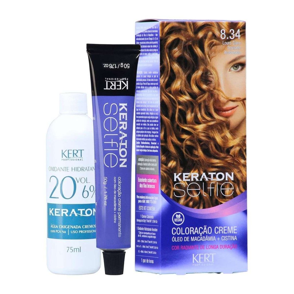Tinta De Cabelo 8.34 Louro Claro Dourado Acobreado | Shopee Brasil