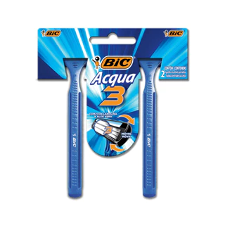 Barbeador descartável Acqua3 Azul 2 unidades Bic em Oferta na Shopee