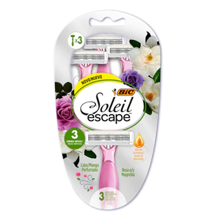 Barbeador descartável Soleil Escape Rosa e Magnólia 3 unidades Bic em Oferta na Shopee
