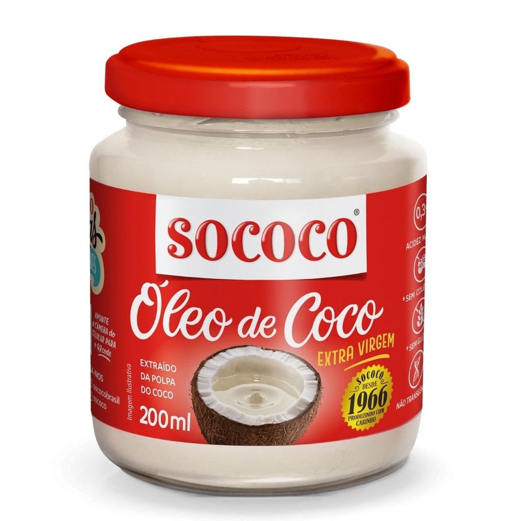 Pack 2un Oleo de Coco Sococo EXTRA VIRGEM 200ml | Shopee Brasil