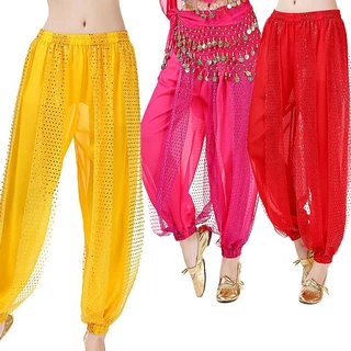 Novas Calças De Dança Indiana Lantejoulas Dot Chiffon 6499egeg132a.my20251008