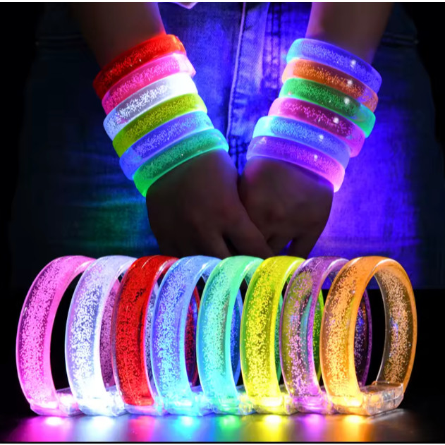 Pulseira Bracelete Led Neon Kit 10 - 20 - 30 - 40 Coloridas Festa ...