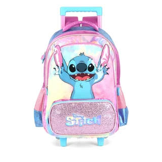 Mochila de Rodinhas com Alça Costas Disney Stitch Pelúcia em Oferta na Shopee