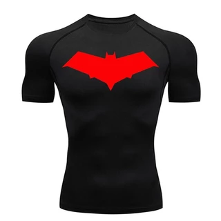 Camiseta Masculina De Compressão Fitness Do Batman Esportiva Manga Curta Treino Gym