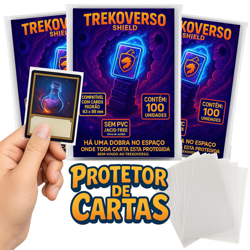 Protetor de Cartas Sleeve TREKOVERSO Shield 63x88mm Padrão Premium Pokémon Magic Photocard Kpop TCG