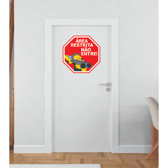 Adesivo Área Restrita Não Entre – Porta Quarto Gamer 25cm — imagem 3