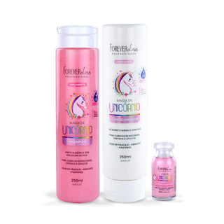 Kit Shampoo, Condicionador e Ampola Magia De Unicórnio Forever Liss em Oferta na Shopee