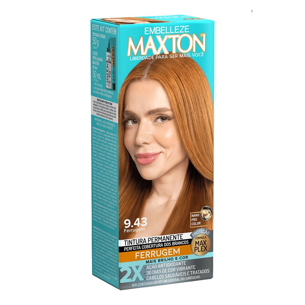 Tintura Maxton 9.43 Ferrugem Embelleze Coloração Permanente Cobre ...