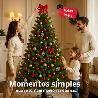 Árvore De Natal 2,10m - 1,20m Pinheiro Luxo 600 Galhos Verde 210cm Galhos Cheios Tradicional