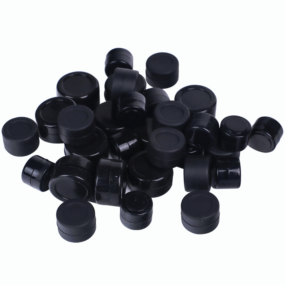 5 Unidades 2/3/5ML Frascos Utilitários De Cozinha Resistentes Ao Calor Selado Recipiente De Silicone Preto Puro
