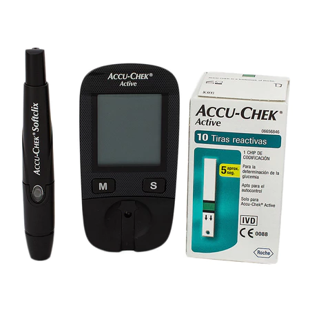 Accu-chek active kit monitor de glicemia com 1 monitor + 10 tiras teste 