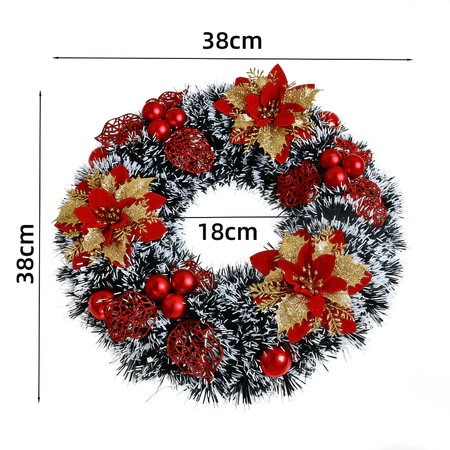 Guirlanda natalina de luxo natal 35cm decorações porta pendurado de natal feliz natal