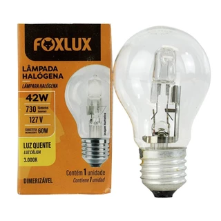 Lâmpada Halógeno Foxlux Clássica 127V 42w E27 - Embalagem com 10 Unidades em Oferta na Shopee