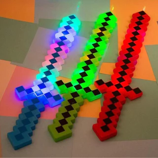 Brinquedo Espada Pixel Com Som e Luz Led