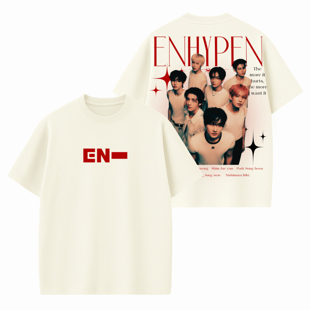 Camiseta Enhypen Boy Group Kpop Idols Blusa Unissex 100% Algodão