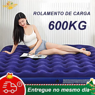 Kit Colchão Casal Inflável / Colchão Solteiro Inflável + 1 Bomba De AR Camping Viagem Cama Auxiliar Visita