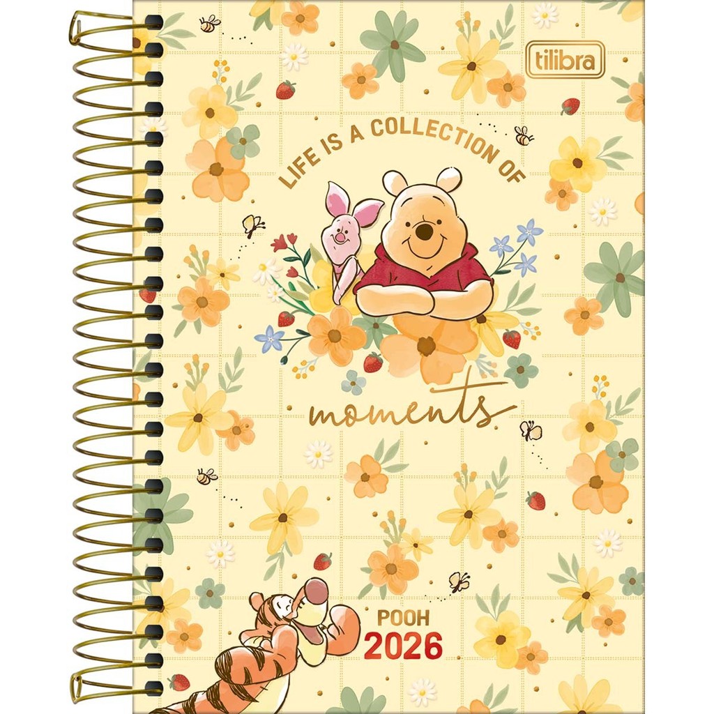 pooh Caderno Brochura Capa Dura Colegial Pooh 80Fls - Tilibra 2026
