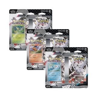 Pokemon 3x Blister Quadruplo Fogo Branco e Raio Preto Snivy, Tepig, Oshawott Copag - 35899
