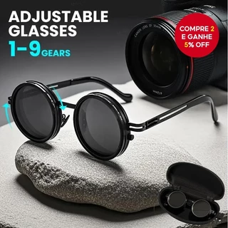 Óculos de Sol Polarizados, Lentes Nd9 Nível Uv400 com Escurecimento Ajustável Que Muda de Cor, Óculos de Moda para