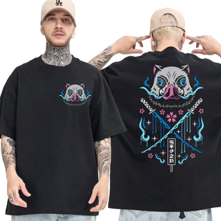 Oversized Camiseta Japonesa Anime Demon Killer Beast Fitness Algodão Verão