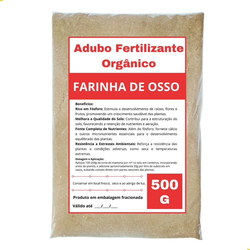 Farinha De Osso 500g - Adubo Orgânico Para Plantas E Flores! | Shopee ...