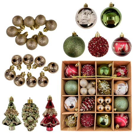 Kit 30 bolas de árvore natalina enfeites para natal decoração luxo pisca pisca bolinha loja casa