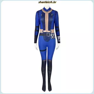 Fallout Lucy MacLean Cosplay Traje De Sobrevivência Feminino Fato Carnaval Azul Uniforme Festa De Conjunto De Roupas Pa