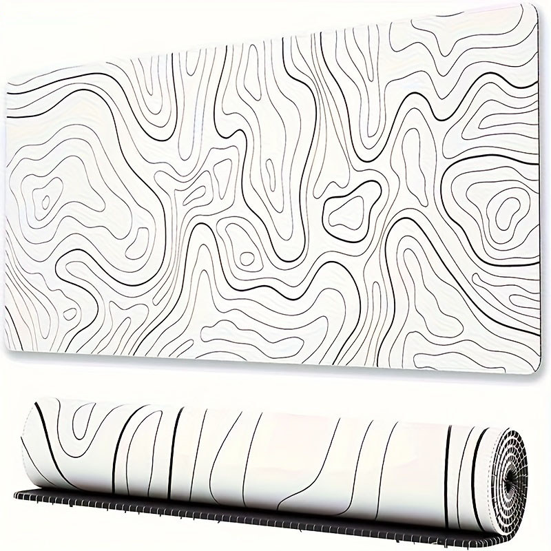Tapete De Mouse Para Jogos Com Linha De Contorno Topográfico Minimalista, Mesa Grande À Prova D'água De Borracha Antide