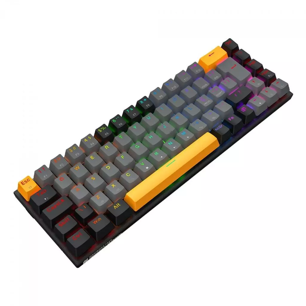 Teclado Mecânico Gamer Machenike K500 B68, RGB, ABNT2, Switch Red Linear, Cinza, JJ02GD00K