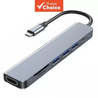 Hub USB C compatível com 4K HDMI 7 em 1 leitor de cartões de memória SD/TF adaptador de carga PD para acessórios de